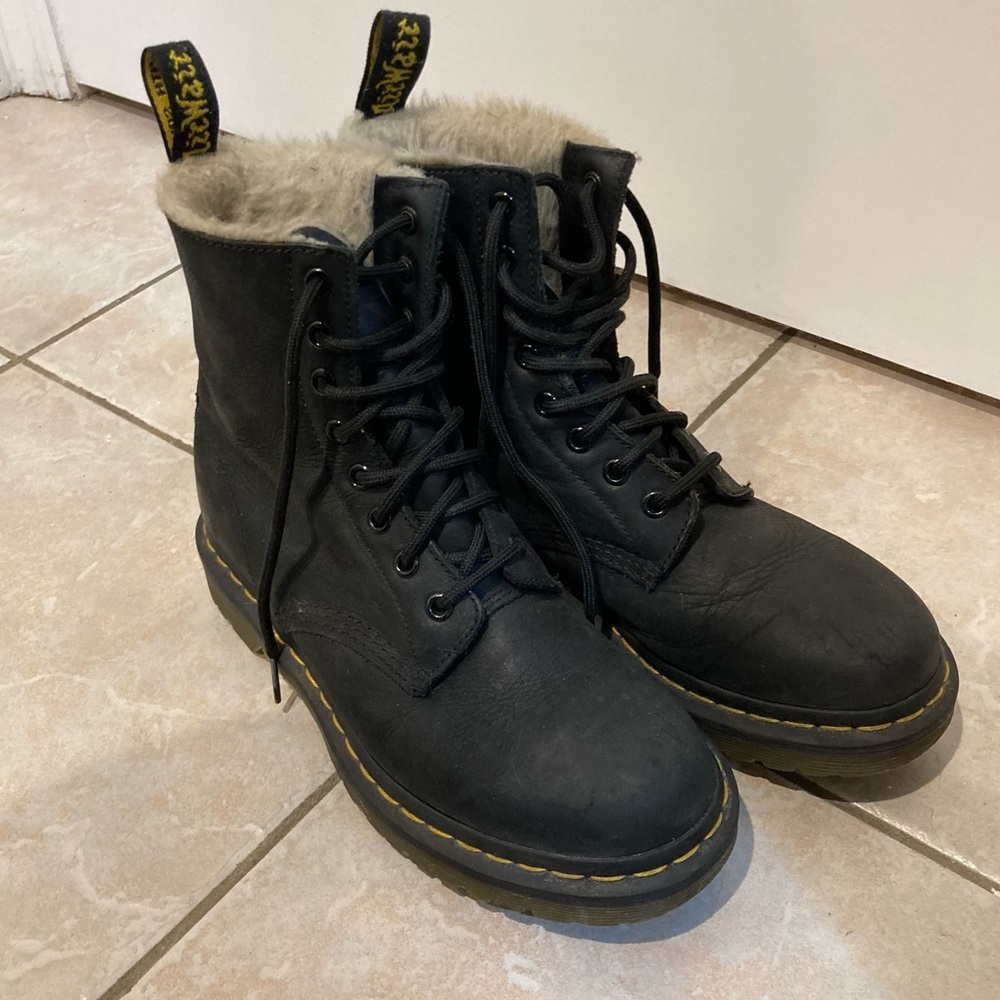 Dr Martens Faux Shearling Lined 1460 Boots